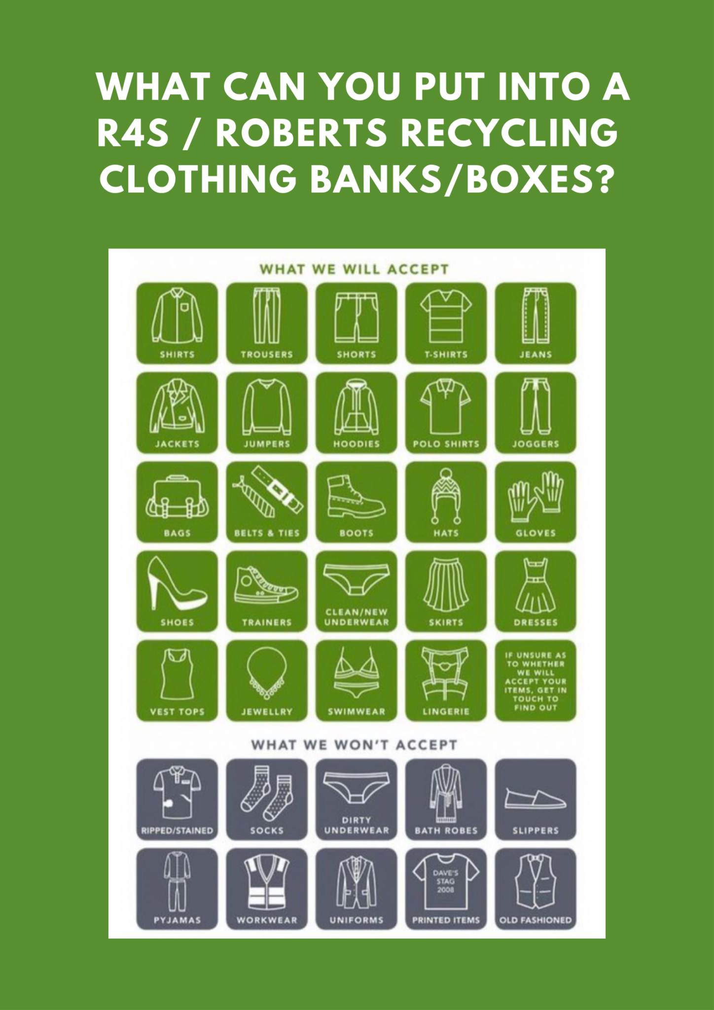 What Can You Recycle In our Clothing Banks? Roberts Recyling Ltd