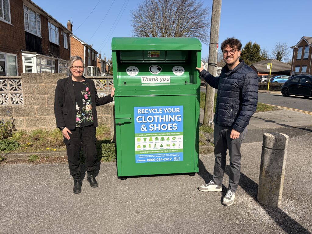 from left, Cllr Liz Grey, Chair of the Environment, Climate Emergency and Transport Committee for Wirral Council and Paul Roberts, Director at Roberts Recycling